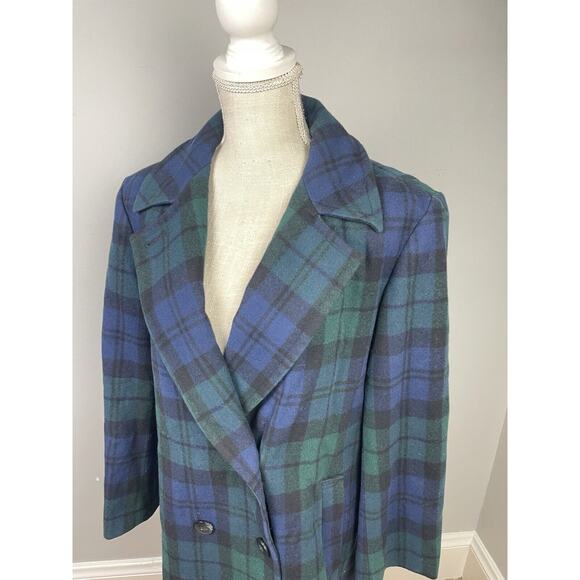 Pendleton Coat Jacket Womens Green/blue Tartan Plaid Wool Sz 8 - Picture 5 of 11